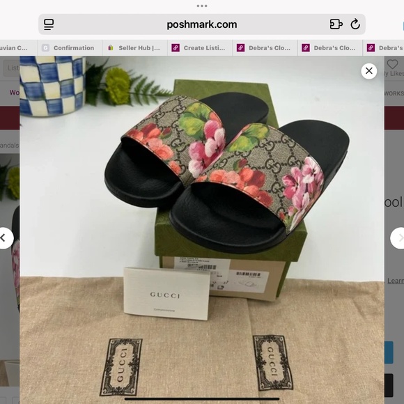 Women’s Gucci Gigi bloom pool slides, size 36 in Italy Made in Italy - Picture 9 of 9